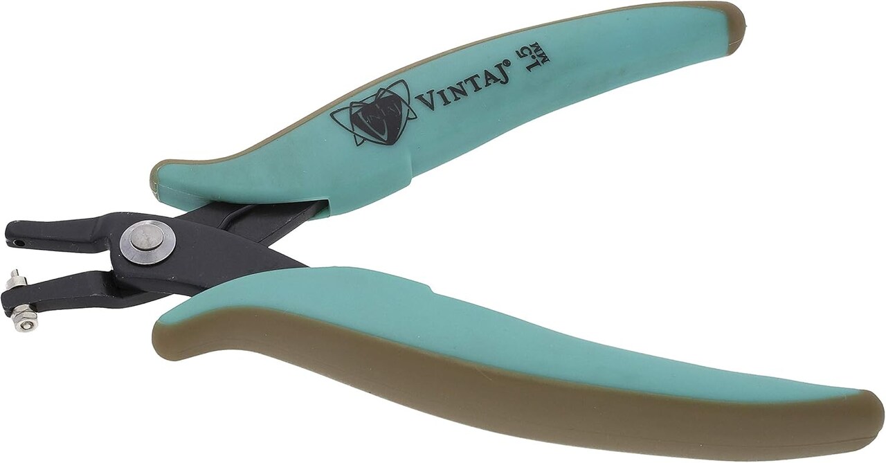 The Beadsmith Vintaj Tools 1.5mm Metal Hole Punch Pliers with Gauge Guard – Create Clean Holes – for 22 Gauge Sheet Metal or Thinner – Not Intended for Thicker Metal